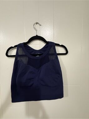 LIVI by Lane Bryant Navy Scoop Neck Active Tank